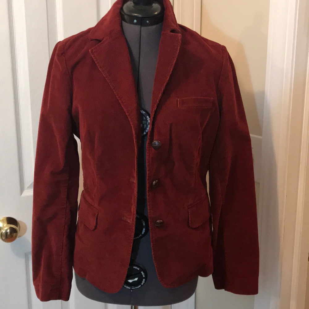 Burgundy corduroy blazer